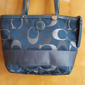 Teal coach purse